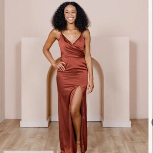 Revelry Rava Dress in Rust terracotta